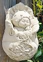 Cast Stone GARDEN Baby PIXIE Wall Plaque Outdoor/ Indoor Concrete Sculpture
