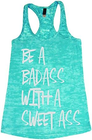 Be a Badass Burnout Gym Tank aqua X-Large