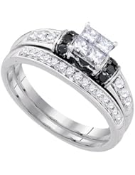 0.63CTW-BLACK DIA INVISIBLE BRIDAL SET