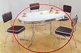 Coaster 50's Retro Nostalgic Style Oval Dining Table, Chrome Plated