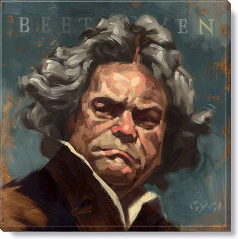 Darren Gygi Giclee on Canvas 1" Gallery Wrap on Wood Frame Beethoven 9" x 9"