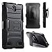 ZTE Zmax 2 Case, Allmet [Black+Black] Premium Durable Heavy Duty Rugged Impact Hybrid Armor Holster Belt Clip Stand Combo Case Cover for ZTE Zmax 2 Z958