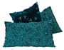 db Sources 20 By 20 Inch Turquoise Decorative Pillow with Ruching and Crystals
