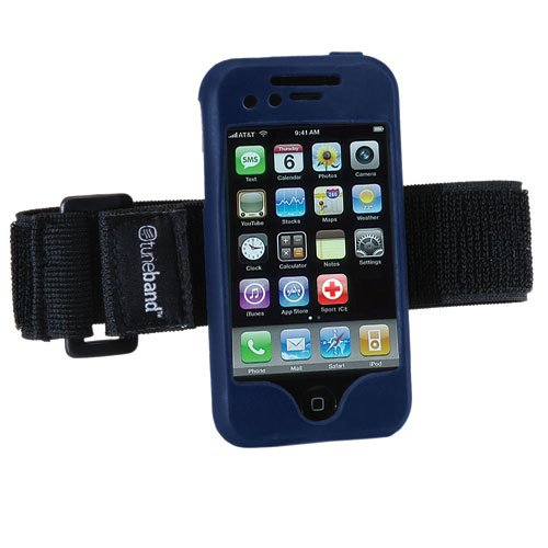 Tuneband, Grantwood Technology's Armband, Silicone Skin, and Screen Protector for iPhone (original iPhone), 8GB/16GB, NAVY
