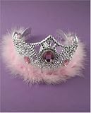 Girls Silver effect Tiara with Feather Trim
