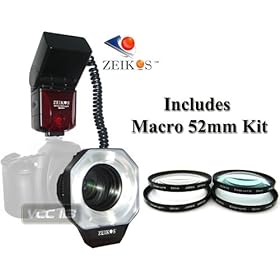Dedicated I TTL Macro Ring Flash + MACRO FILTER KIT +1 +2 +4 +10 FOR NIKON D800 D7000 D5000 D5100 D3100 D3000 D300S D3 D2Xs D2Hs D700 D300 D200 D80 D70 D60 D50 D40 D40X LENS WITH FILTER SIZE 52m 58mm 62mm ROUND