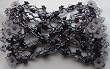 HAIR BLING BLACK FLORAL HUGGER BEADED DOUBLE COMB 0982
