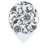 Damask Pearl White Latex Balloons