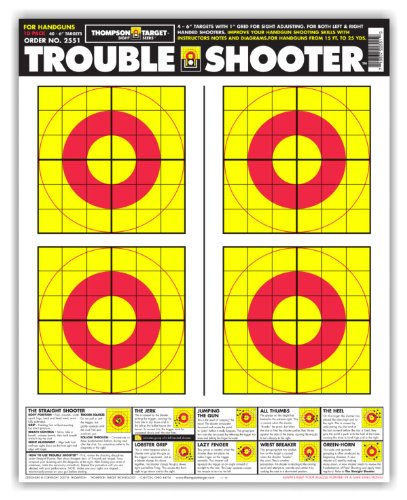 Trouble Shooter Handgun Training - Paper Range Shooting Targets 15x19 Inch