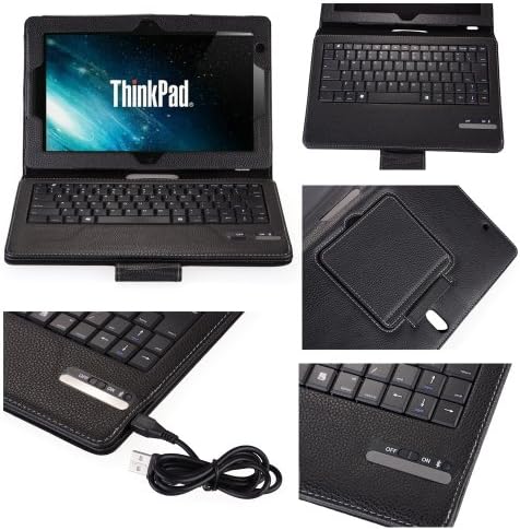 Bluetooth Keyboard Folios Leather Stand Case Cover for Lenovo Thinkpad Tablet 2 10.1