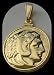 Alexander the Great, King of Maccdonia, 24K Gold Plated Molded Pendant