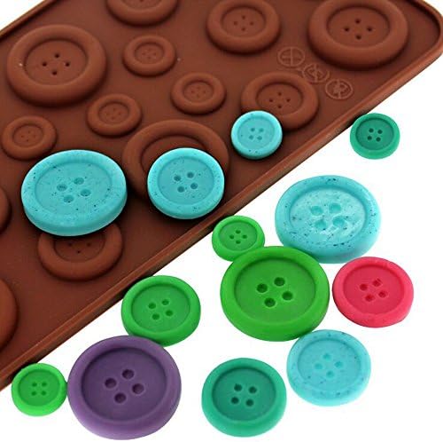Chocolate Mold 19-Cavity Fastener Shape Silicone Mold for Making Homemade Chocolate Candy Ice Cake Sugar Craft Fondant