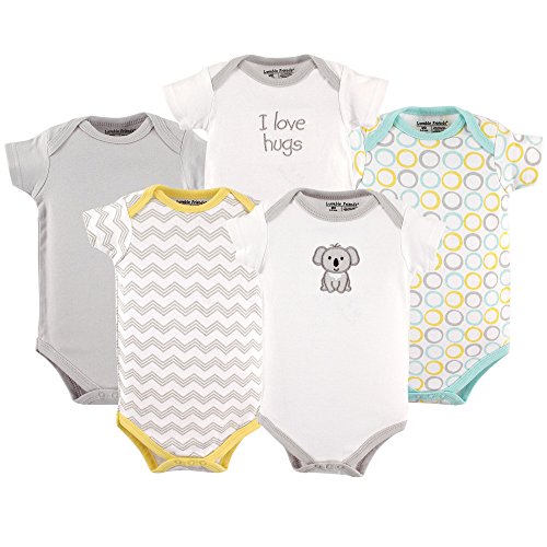 Luvable Friends 5 Pack Bodysuits, Koala, 9-12 Months