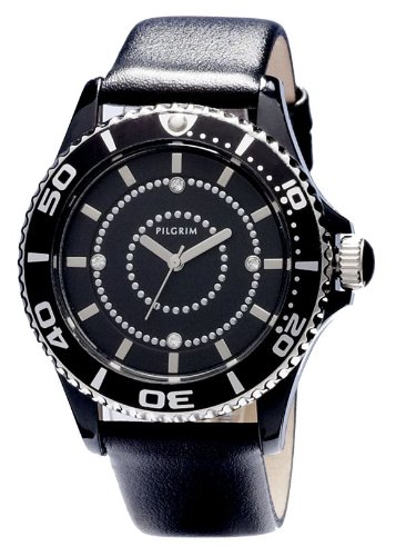 Pilgrim Damen-Armbanduhr Versilbert Schwarz Analog Quarz 780-300 Preisvergleich
