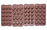 Bekith Silicone Gel Non-stick Chocolate, Jelly and Candy Mold, Cake Baking Mold (Set of 4)