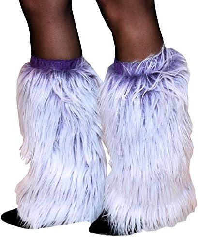 Women's Purple Flurry Lurex Leg Warmers