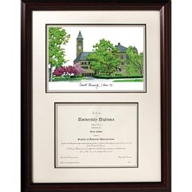 Cornell Big Red Framed Scholar Diploma Frame with Lithograph