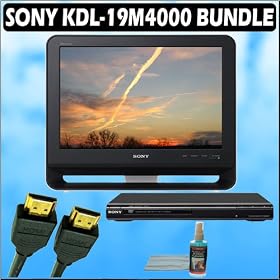 Sony Bravia M Series KDL 19M4000 19 Inch 720p LCD HDTV (Black) + Sony DVD Player w/ Accessory Kit Sony Bravia M-Series KDL-19M4000 19-Inch 720p LCD HDTV (Black) + Sony DVD Player w/ Accessory Kit