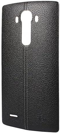 CAPAS LG G4 Back Cover, OEM Original LG Leather Replacement Battery Rear Back Door Cover Case For LG G4 H815 H811 H810 VS986 VS999 US991 F500 LS991 Wireless Charging Function NFC (Black Leather)
