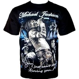 MICHAEL JACKSON 'KING OF POP' T-SHIRT 'I Just Can't Stop Loving You' Fanshirt Noir Black Gr L