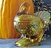 Amber Glass Covered Turkey Cranberry Server