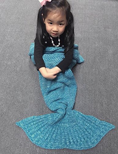 Weiyi Cozy Mermaid Tail Blanket Cotton Knit Sofa Blanket Leisure Creative Gifts Present DIY
