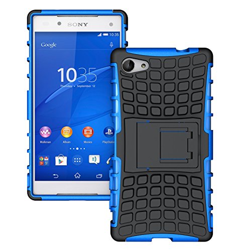 Xperia Z5 Compact Case, OEAGO Sony Xperia Z5 Compact Case Cover Accessories - Tough Rugged Dual Layer Protective Case with Kickstand For Sony Xperia Z5 Compact / Z5 Mini (2015 Released) - Blue