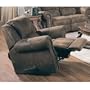 Recliner Sofa Chair Nail Head Trim Distressed Brown Microfiber