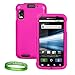 Quality Hot Pink Motorola Atrix SmartPhone Snap on Hard Case Cover for Motorola Atrix 4G Android Phone (AT&T) + Live * Laugh * Love Vangoddy Wrist Band!!!