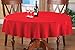 Collections Etc 70 Inch Round Solid Colored Tablecloth, 100% Durable Polyester, Red