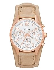 Fossil Flight Chronograph Leather Watch - Sand Ch2884