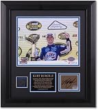  : Kurt Busch Framed 8x10 Photo w/ Autographed Plate and Race-Winning Tire
