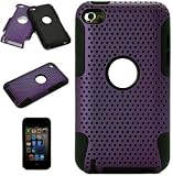Metallic Purple Protective Dual Hard Case and Soft Silicone Skin for Apple iPod Touch 5th Generation (iPod Touch 5 Latest Gen) and Apple iPod Touch 4th Generation, 4th Gen (8GB, 16GB, 32GB, 64GB)