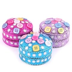 Bejewelled Glitter Pailletten & Button-Runde Schmuck-Box 5.5cm