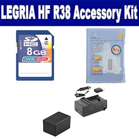 Canon LEGRIA HF R38 Camcorder Accessory Kit includes: ZELCKSG Care & Cleaning, SDBP718C Battery, KSD48GB Memory Card