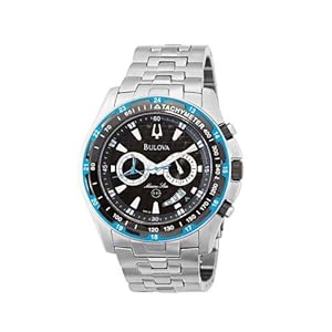 Men Bulova 98B120 Marine Star Stainless Steel Marine Star Chronograph Black Dial
