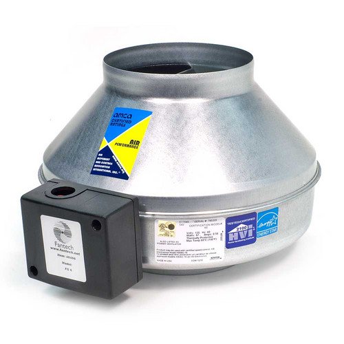 Fantech FG 8XL Inline 8 Centrifugal Duct Fan Metal Housing 502 CFM