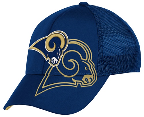 NFL Men's St. Louis Rams End Zone Structured Flex Hat - Tw86Z (Navy, Large/X-Large)