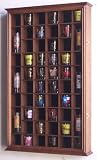 54-Shot Glass, Shooter Display Case Holder Cabinet , Walnut
