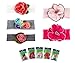 Bundle Monster 5pc Baby Cotton Stretch Pretty Rose Tulip Flower Hair Headband Mixed Color Lot for Girls / Fits 0-4 yrs Toddler
