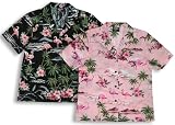 Pink Flamingo Hibiscus Women's Hawaiian Aloha Shirt - Regular and Plus Size