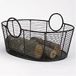 Woodfield Black Steel Wire Wood Basket Wood Holder for Fireplace
