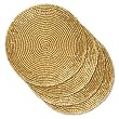 Dazzle Me Gold Beaded Wine Glass Coasters 4" Dia - Set of 4