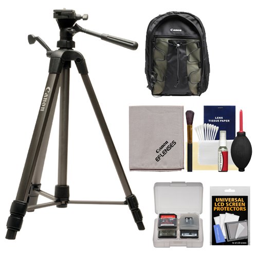 Canon 62 Deluxe Photo Video 300 Tripod with 3 Way Panhead Canon 200EG Backpack Case Accessory