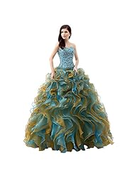 Organza Sweetheart Lace-Up    Ball Gown Quinceanera Dress  with a Brush/Sweep Train  With Rhinestones