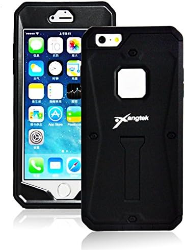 iPhone 6 Plus Phone Case, Xangtek Shockproof Armor Tank Case with Kickstand and Built-In Anti-Scratch Screen Protector for iPhone 6 Plus. (Black)