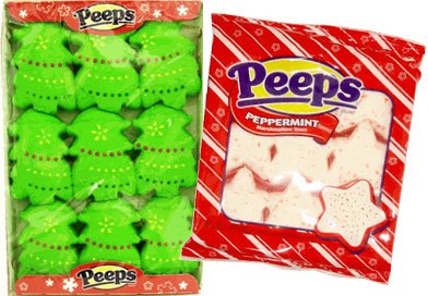 Christmas Marshmallow Peeps 2 Pack - Peppermint Stars & Christmas Trees