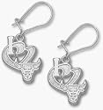 Chicago Bulls 1/2" "I Heart Logo" Dangle Earrings - Sterling Silver Jewelry