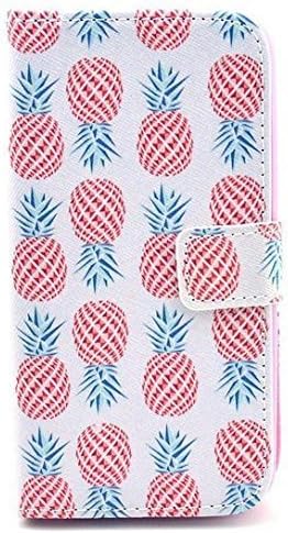 Lurashop Luxury Cute Wallet Case Lg G2 D802 Wallet Case with Built-in Card Slots &amp; Stand Flip Leather Protective Wallet Case Cover for Lg G2 D802 (Pineapple White)