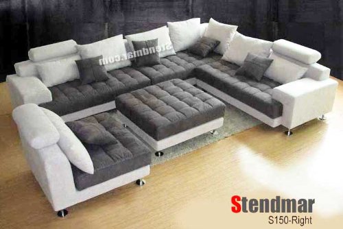5PC NEW MODERN MICRO FIBER BIG SECTIONAL SOFA 